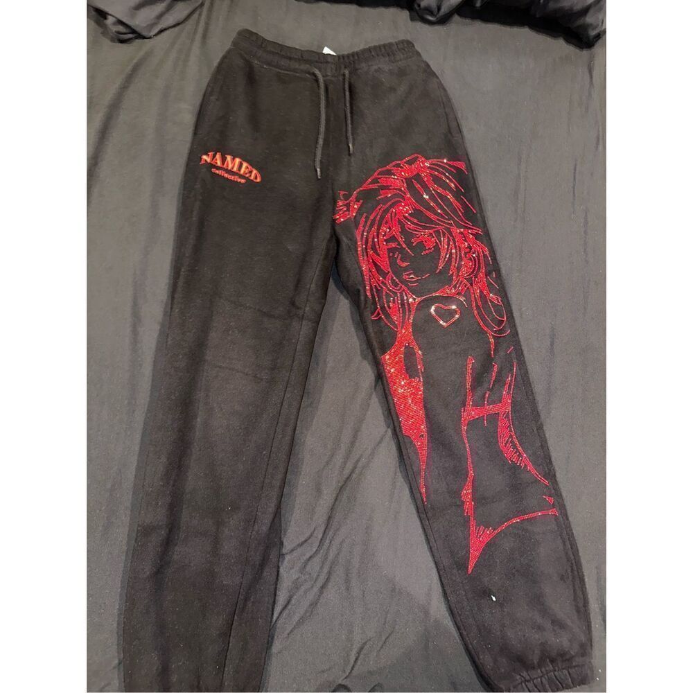 NAMED COLLECTIVE size XS women’s sweatpants black and red
